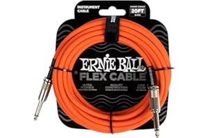 Ernie Ball Flex Cable - Câble instrument droit/droit 6,1 m - orange