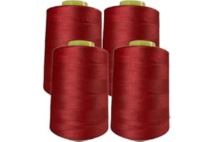 JYC CREATIVE 4 Rouleaux De Fil À Coudre, 40/s, Accessoires De Couture Haute Résistance, Bobine De Fil Pour La Couture, Variété De Couleurs, Artisanat, Vêtements (4 Pièces, Rouge 148-4000Y)