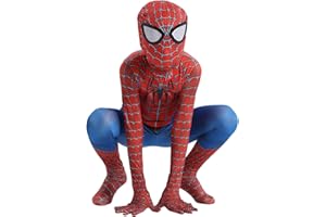 KJHGVBM Costume Spiderman Bambino,Costumi Spiderman Adulto Far from Home,Halloween Carnival Spiderman Classic 3D Stampa Supereroe Cosplay Amazing Maschera,3-14 Anni Costume Spiderman Nero Bambino