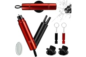 Aurinovellia 2 Pezzi Martello di Emergenza Auto 2 in 1 – Taglia Cinture di Sicurezza e Rompivetro, Martello di Sicurezza con Vetro di Prova e 2 Fischietti (Rosso + Nero)