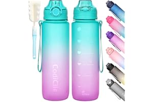 Gobravio Sports Water Bottle 1L Drinks Bottle BPA Free Water Bottle with Lock Cover & Leak Proof,for Gym, School,Cycling,Outdoor,Sports,Fitness& Office