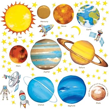 lumentics nachleuchtende Sonnensystem Aufkleber - 9 im Dunkeln