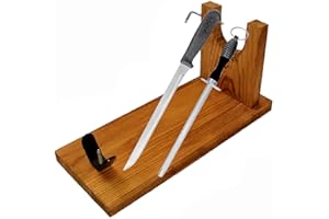 BlendNature Jamonero Tabla Soporte de Madera + Cuchillo de Corte + Chaira