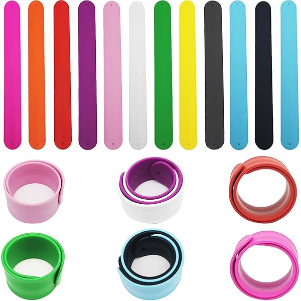 Braccialetti In Gomma Siliconica - 5 Pezzi, Slap Bracelet, Personalizzabili, Per Bambini E Feste - Foto 11