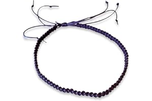 GOWER COAST CRAFTS Mens Purple Tribal Surfer Handmade Cotton Macrame Adjustable Anklet.
