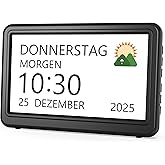 Roxicosly Digitaler Kalender, Elektronischer Tag Datum Wecker, Digital Uhr mit 20 Benutzerdefinierte Erinnerungen, 20 Wecker,