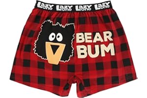 Lazy One Funny Animal Boxers, Novelty Boxer Shorts, Humorous Underwear, Gag Gifts for Men, Funny Bear Boxers