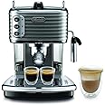 De'Longhi SCULTURA ECZ351.GY Macchina da Caffè Espresso Manuale e Cappuccino,Caffè in Polvere e in Cialde E.S.E.,SPEGNIMENTO 