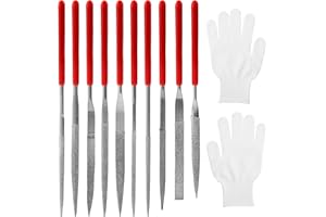 APOMOONS 10 sztuk mini diamentowych pilników igłowych z rękawiczkami, pilnik do kluczy, drobne pilniki igłowe, zestaw akcesoriów do drukarki 3D, pilniki diamentowe, zestaw do drewna, kamienia, metalu