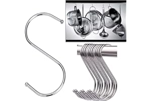 Anzhee 27Pack S Hooks S Shaped Hooks for Hanging Heavy Duty Metal Stainless Steel Hangers S Hook for Hanging Kitchen Utensils Bathroom Bedroom Office