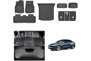 [9 Unidades] GAFAT Nuevo Tesla Model Y Juniper 2025 2026 Alfombrillas Delanteras + Maletero, TPE Todo Tipo de Clima, Model Y 2025 Alfombrillas Goma, Borde Alto Protección 360° Escaneo 3D Original