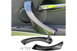 HommyFine Interior Door Handle Replacement for BMW 3 Series E90/E91 Car Inner Door Pull Handles Cover for BMW 3 Series 2004-2012 (Carbon Fiber Black, Left)