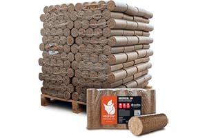 HEIZFUXX Holzbriketts Nestro XL Red - Hartholzbriketts Palette 960 kg (96x10 kg) - Premium Briketts für Kamin, Heizkessel & Ofen - Hoher Heizwert, geringer Aschegehalt & maximale Energieausbeute