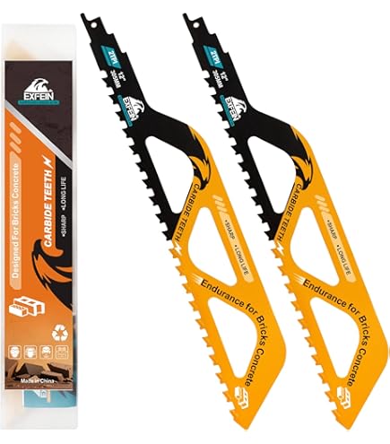 Lot De 2 Lames Scie Sabre Carbure 240 Mm – Coupe Béton Cellulaire, Brique, Pierre, Métal Abrasif – Ultra Résistante & Précise