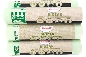 Dumil Sacs poubelles bios , vert, 20 Liter 72 Stück
