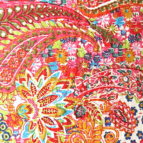 EYES OF INDIA – 16″ PINK KANTHA DEKORATIVE SOFA KISSENBEZUG Indian Boho-dekor - 3