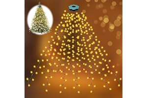 POIFL Guirnalda De Luces Led Para Árbol De Navidad De 400 Led, 2 m x 16 Hilos Con Enchufe, 8 Modos De Iluminación, Temporizador, Ideal Para Decoración Navideña De Interior y Exterior, Ideal Para Árboles De