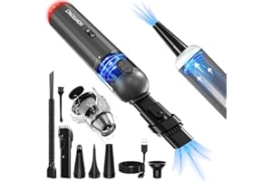 Homtronics Aspirateur Voiture Puissant, [Rechargeable/14000PA] Mini Aspirateur Voiture sans Fil, Portable Aspirateur a Main, Aspirateur de Table,120W,avec Filtre HEPA Courir pour Bureau Table/Voiture