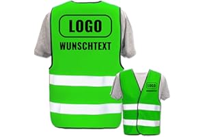 PIXIPRINTS.COM Warnweste Bedruckt mit Ihrem Name Text Bild Logo * echte Reflex-Leuchtstreifen * personalisiertes Design selbst gestalten, Farbe +