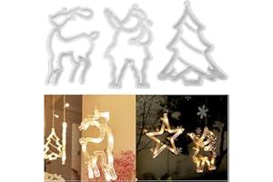 ASHUXXN 3 Pièces Moules en Silicone Époxy de Noël Moule en Résine Père Noël Moule en Résine de Sapin de Noël Moule en Résine d'élan DIY Pendentif Silicone avec Trou de Suspension pour Ornement Décoration