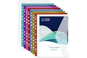 Fhlbestyu Teczka na dokumenty A4, 10/20 szt., do zszywania, wodoszczelna, z 11 otworami do segregatora, zapięcie na rzepy, torba na etykiety (10 szt., kolorowa)