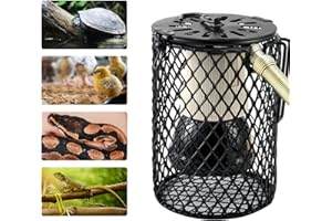 Furpaw Reptiles Ceramic Heating Lamp with Guard, Heater Lighting Infrared Reptile Heat Bulb Holder with Anti Hot Bracket Cage Heat Lamp for Bearded Dragon/Lizard/Snake/Tortoise Lighting - UK Plug,100W