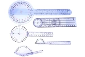 MISKALL 5 pièces doigt goniomètre, rapporteur règle angle règle goniomètre spinal degré rapporteur rapporteur transparent rotation 360° physiothérapie(#1)