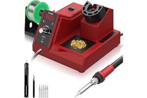 Estación de Soldadura, LYLIN 80W Soldador de Estaño Profesional 80-480℃ Temperatura Ajustable Soldador con Pantalla LED, ° C / ° F Conversión, Función del Sueño, Función del Bloqueo Temperatura