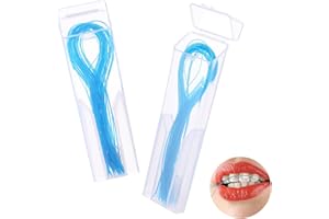 Amabro Enhebradores De Hilo Dental - 100 Multifuncionales De Limpieza Profunda Para Aparatos Ortopédicos, Puentes E Implantes - Seda Dental