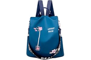 DORRISO Mochila de Mujer Lindo Nylon Bolso Anti-Robo Bolsa de Viaje Bolsa Gran Capacidad Ligera Vacaciones Bolsas de Hombro Backpack Mochila de Señoras Azul