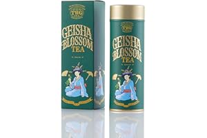 TWG Tea | Geisha Blossom Tea | Tè Verde | Petali di Frutto Della Passione e Calendula | Latta Haute Couture, 100G | Set Regalo