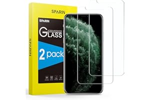 SPARIN 2 Pack Protector de Pantalla Compatible con iPhone 11 Pro, iPhone XS y iPhone X, Sin Cobertura Toda, Cristal Templado alta definición