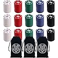 ZOWUBNK 300PCS Poker Chips,Poker Set,Denomination Poker Chips Set with Black Velvet Pouch Bag,Plastic Learning Counters Disks and Learning Math Counting Chips,Game Night Party Supplies