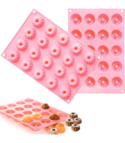 12 Moules à Kouglof En Silicone PIQIUQIU – Résistants à 250°C – Formes Rectangle, Carré, Cercle – Pour Gâteaux, Chocolats, Gelées