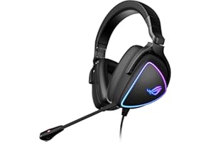 ASUS ROG Delta S, Cuffie da Gaming Cablate, Connessione con Cavo USB-A e USB-C, AI Noise Cancelation, Driver da 50 mm, Illuminazione Aura Sync RGB, Compatibili con PC, Telefoni e Console, Nere