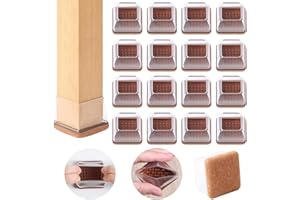 EZPROTEKT Protectores de Suelo para Patas de Silla 28-37mm, 16 Tapas de Silicona pequeñas para Patas de Silla con Fieltro, Fundas de protección para Patas de Silla de Silicona, Protectores para Patas de Silla