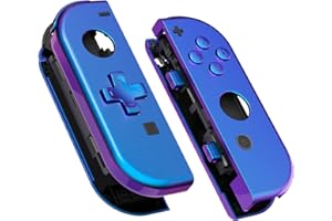 ‎EXTREMERATE eXtremeRate NS Joycon Hülle & Buttons, DIY-Ersatz Gehäuse D-Pad Ver. Case Grips & Knöpfe Skin Shell Ersatzteil für Nintendo Switch/Switch OLED Joycon Controller-Lila Blau [KEIN Joy Con]