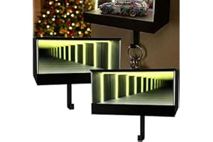 Hailmkont Infinity Garage Schlüsselanhänger Aufhänger, Key Holders Mirror LED Lamp, Garagenschlüssel Halter mit LED, Kleine Leuchtende Garagen Praktischer Wand-Organizer Für Autoliebhaber (2PC)