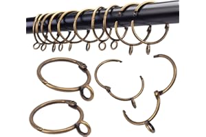 Openable Curtain Rings with Eyelet,24PCS Curtain Rings,Drapes Rings 25mm Interior Diameter Bronze TXZWJZ