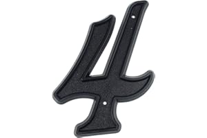 HASWARE House Number 5.5 inch (139mm) Modern Door Numbers Street Home Address Numerals,Black ABS Plastic (4)