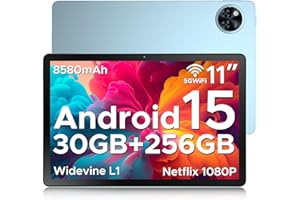 DOOGEE U11 PRO Android 15 Tablet 11 Inch, 30GB RAM 256GB ROM (TF 2TB), 8580mAh Battery, Unisoc T7200 Octa-Core Android Tablets, Ultra-Thin 7.9mm, Widevine L1|5G Wi-Fi|Face Unlock|3.5mm Jack-Blue