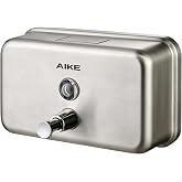 AIKE Upgraded Stainless Steel Soap Dispenser Wall Mounted Large Capacity 1100ml Manual Anti-Rust Liquid Soap Dispenser for Co