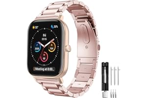 HATOLOVE Correa 20mm para Amazfit GTS 4 Mini, 20mm Pulsera de Metal de Acero Inoxidable para Amazfit GTS, GTS 2 Mini, GTS 2, GTS 3, GTS 4, GTR Mini, GTR 42mm, Amazfit Bip, Bip 3, Bip 3 Pro, Bip U, Bip U Pro