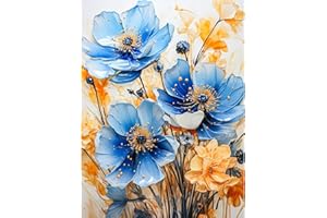 LUCKYARINA Malen Nach Zahlen Erwachsene Blumen-Paint by Numbers Adult Blumen,DIY Handgemalt Ölgemälde Kit für Geschenke und Home Haus Deko30X40CM