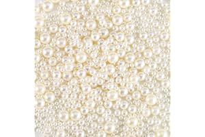 HERZWILD beige, perline in acrilico sfuse, 1500 pezzi, 4 misure, senza fori, lucide, lucide, lucide, per riempire vasi, nail art, trucco, creazione di gioielli, feste (beige)