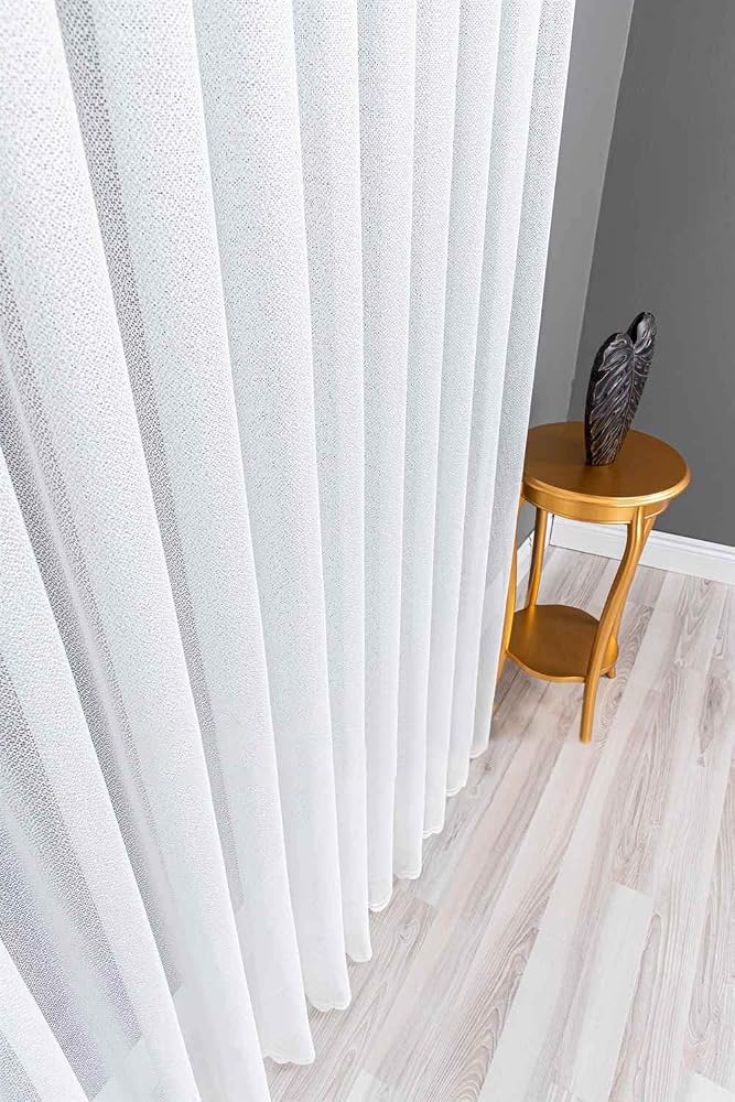 Evdepo Home Kırık Beyaz Ekstraforlu Pilesiz Tül Perde 150 x 200 cm