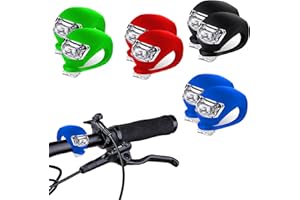 OLD DAVE Luci Bici LED, Impermeabile, Set 8 Pezzi Silicone Luce Bicicletta Anteriore e Posteriore, Luci Bicicletta Led Notturno, Campeggio ed Escurisoni con Batterie Incluse