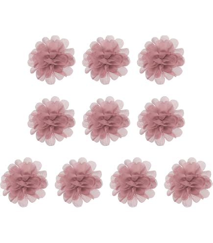 PATIKIL 15 Fiori In Chiffon Rossi Con Perle E Strass – 6 Cm, Applicazioni Tessili Per DIY, Matrimoni E Decorazioni