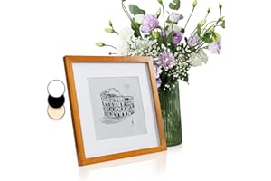 Classic by Casa Chic - Marco de fotos cuadrado de 30 x 30 cm de madera maciza - Paspartú de 20 x 20 cm incluido - Cristal templado - Marrón rústico