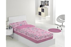 Ciberdescans Saco Nórdico Infantil Roller de KARAMELO Color Rosa con Relleno Incluido (Cama 90 cm)